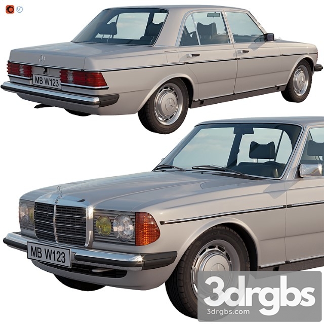 Mercedes Benz W123 1 3dsmax Download - thumbnail 1