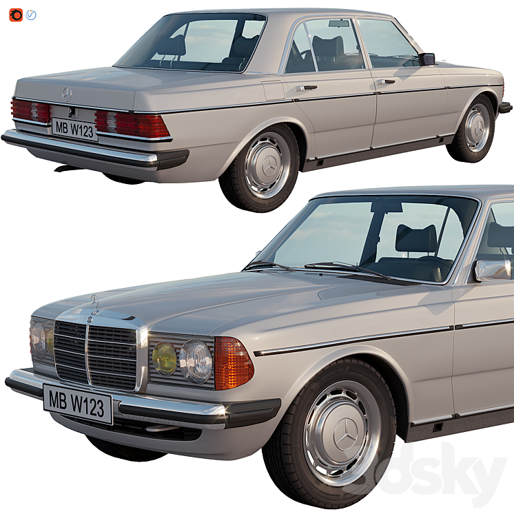 Mercedes benz W123 3DS Max - thumbnail 1