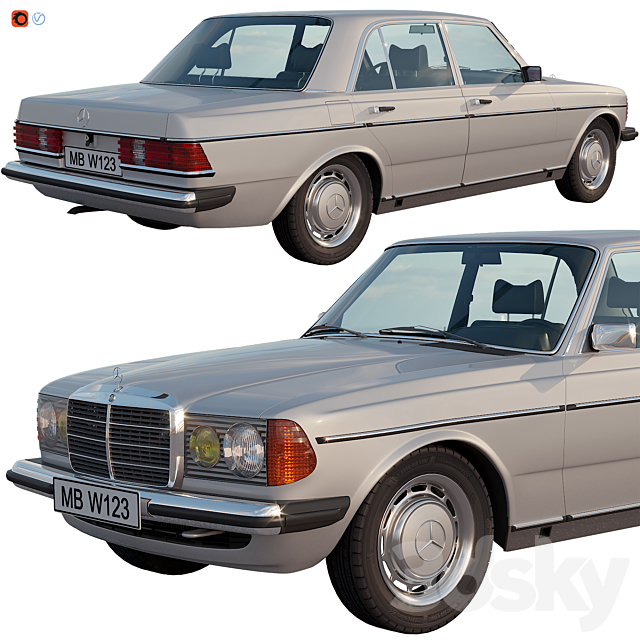 Mercedes benz W123 3DSMax File - thumbnail 1