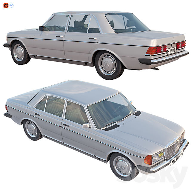 Mercedes benz W123 3DSMax File - thumbnail 2