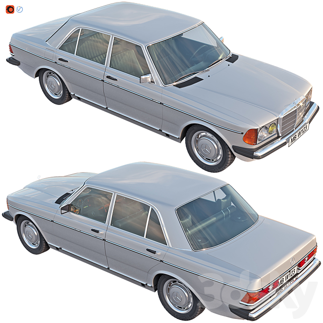 Mercedes benz W123 3DSMax File - thumbnail 4