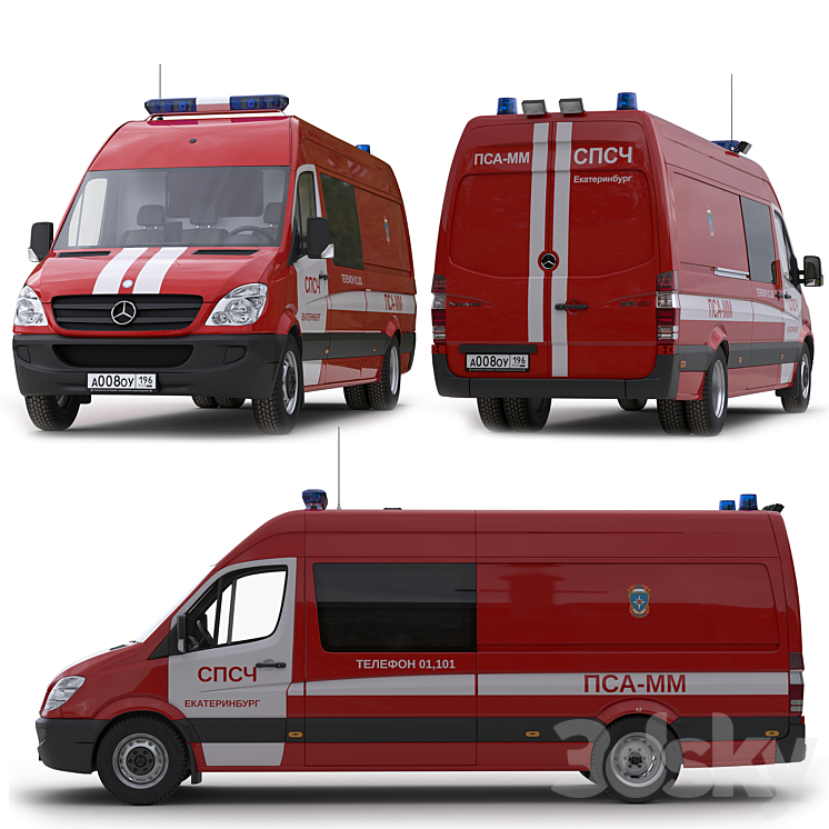 Mercedes Sprinter 515 PSA-MM 3DS Max - thumbnail 2