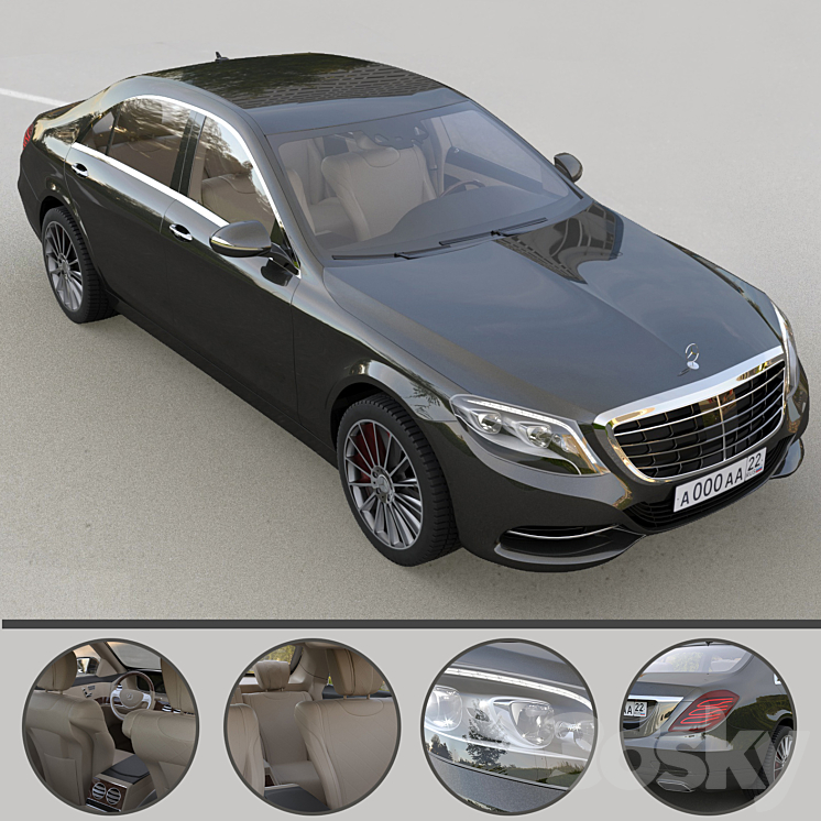 Mercedes W222 3DS Max - thumbnail 1