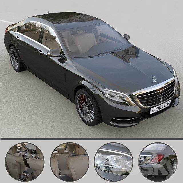 Mercedes W222 3DSMax File - thumbnail 1