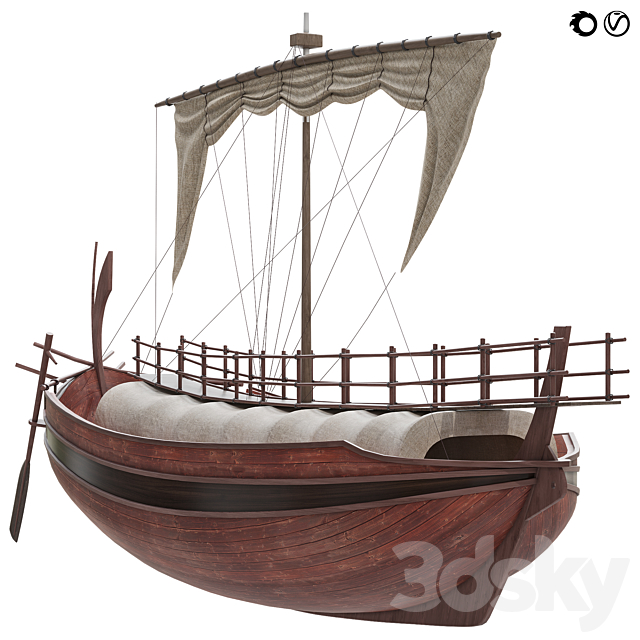 Merchant Greek ship 3ds Max - thumbnail 2