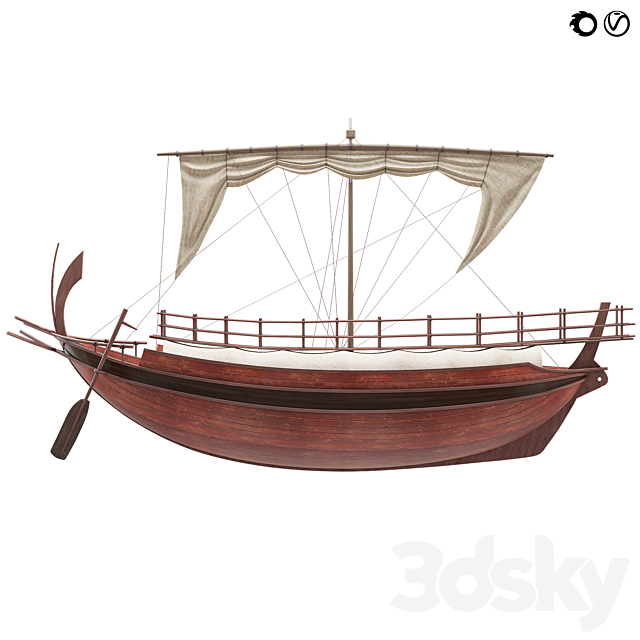 Merchant Greek ship 3ds Max - thumbnail 3