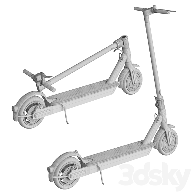 Mi Electric Scooter Pro 3DS Max Model - thumbnail 5