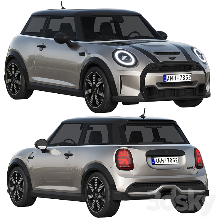 Mini Cooper S 3-door 2022 3DS Max - thumbnail 1