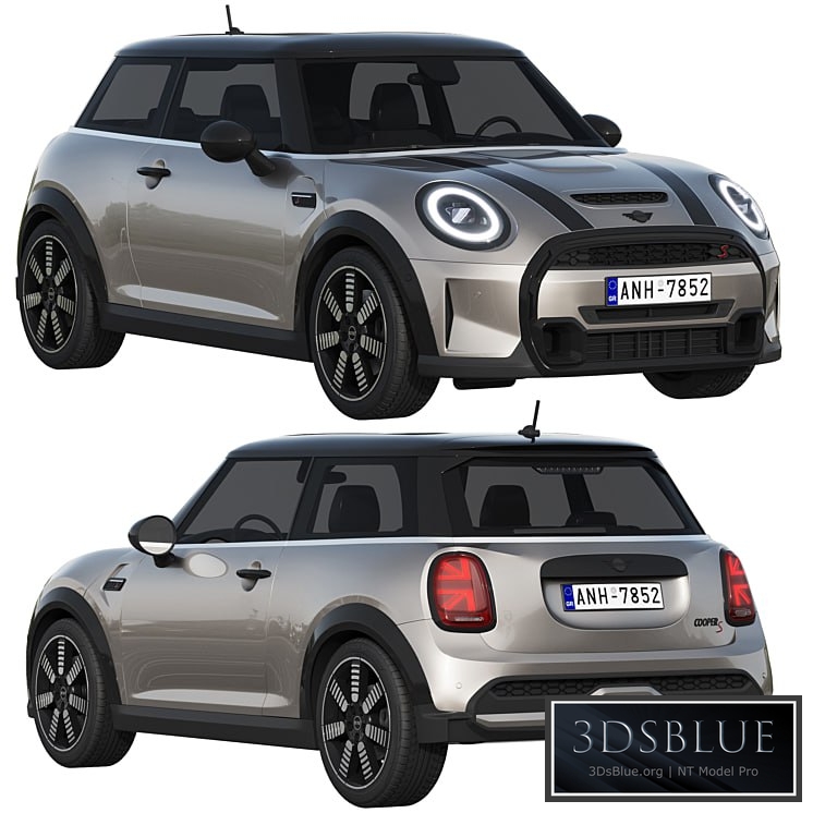 Mini Cooper S 3-door 2022 3DS Max - thumbnail 3