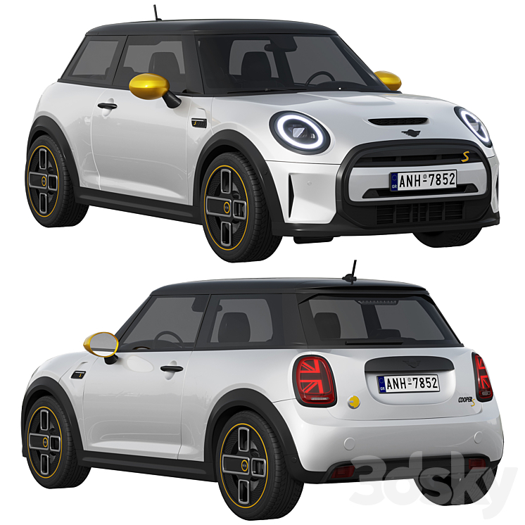 Mini Cooper SE Electric 2023 3DS Max Model - thumbnail 1