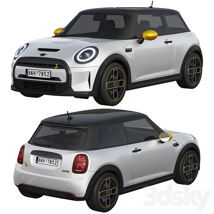 Mini Cooper SE Electric 2023 3DS Max Model - thumbnail 2