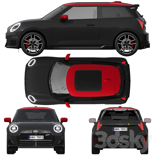 Mini Cooper SE JCW Trim 2024 3ds Max - thumbnail 3