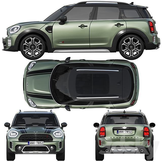 Mini Countryman S 2021 3DS Max Model - thumbnail 3