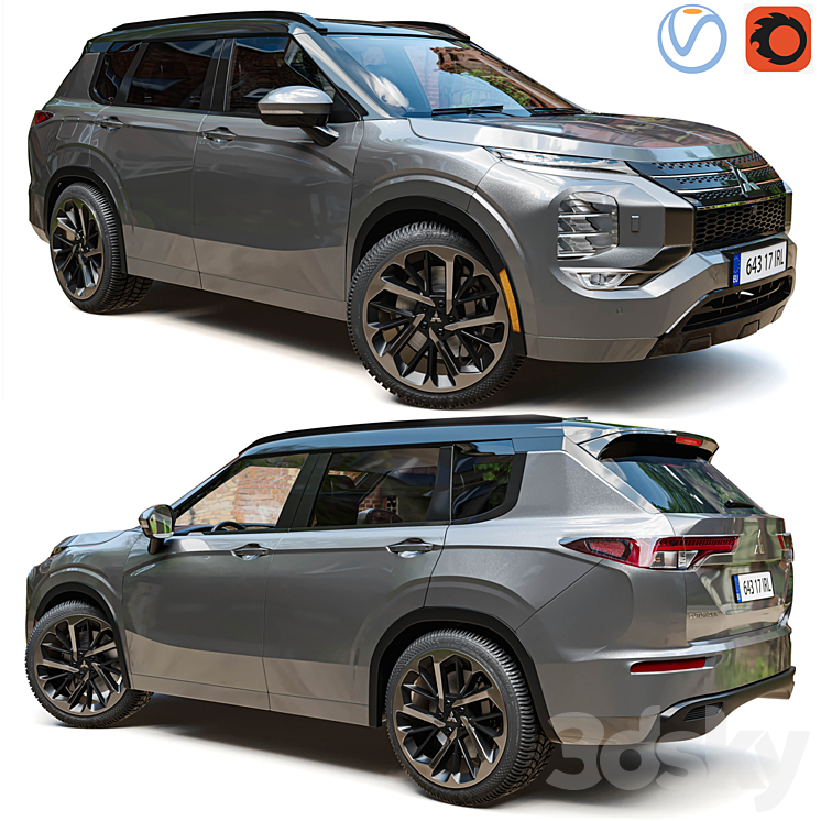 Mitsubishi Outlander 2022 3DS Max - thumbnail 1