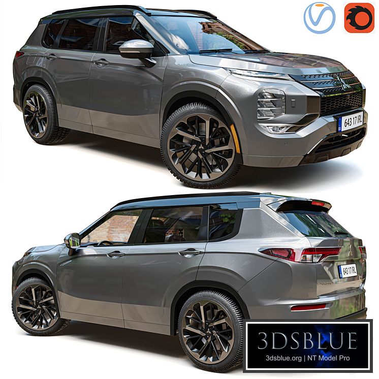 Mitsubishi Outlander 2022 3DS Max - thumbnail 3