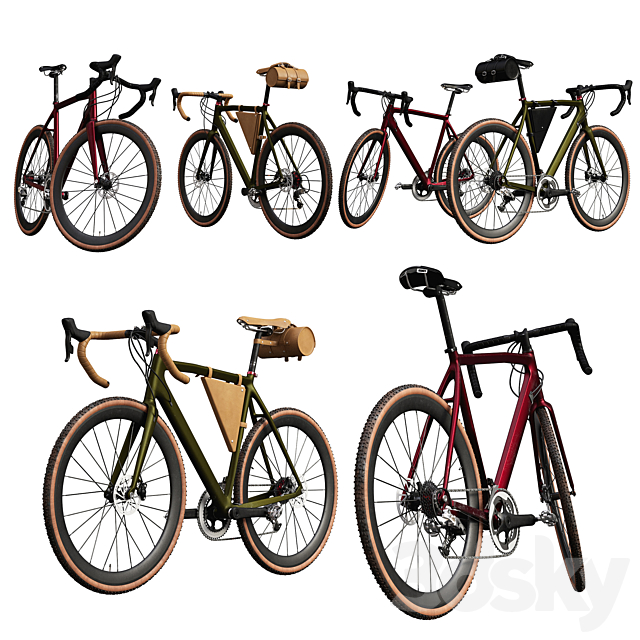 Modern bicycle in two shades 3DSMax File - thumbnail 2