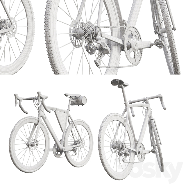 Modern bicycle in two shades 3DSMax File - thumbnail 3