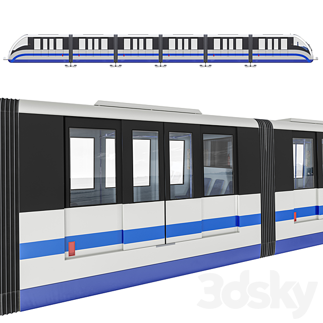 MONORAIL TRAIN 3ds Max - thumbnail 2