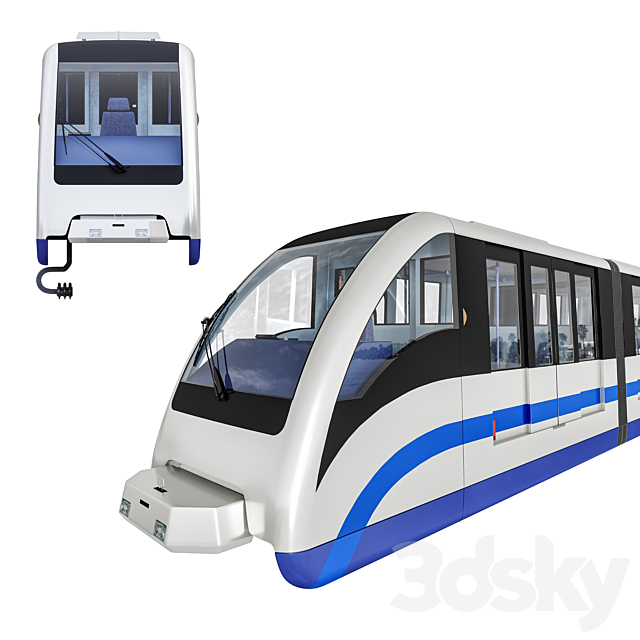 MONORAIL TRAIN 3ds Max - thumbnail 3