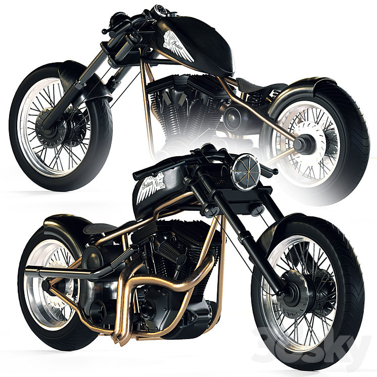 motorcycle 3DS Max Model - thumbnail 1