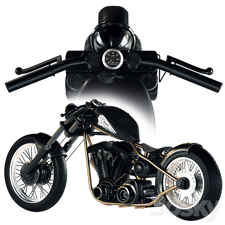 motorcycle 3DS Max Model - thumbnail 2