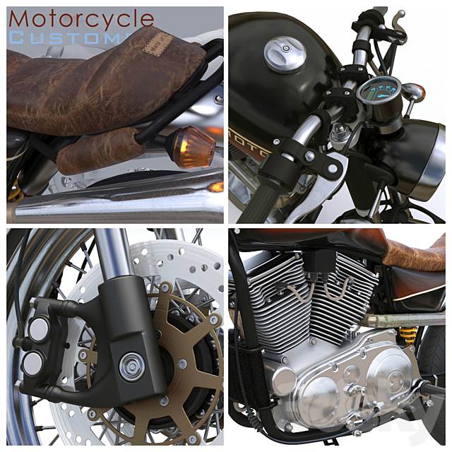 motorcycle 3DS Max Model - thumbnail 2