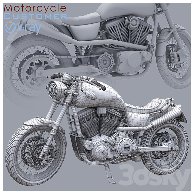 motorcycle 3DS Max Model - thumbnail 3