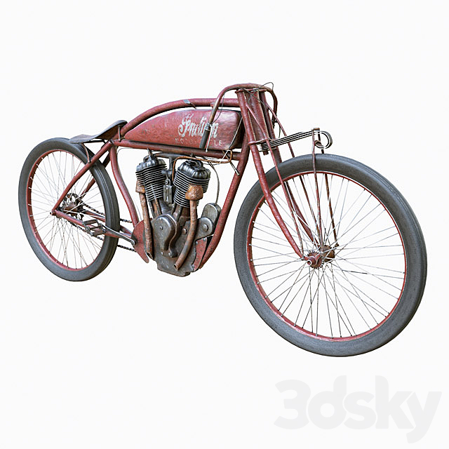 Motorcycle Indian 3ds Max - thumbnail 3