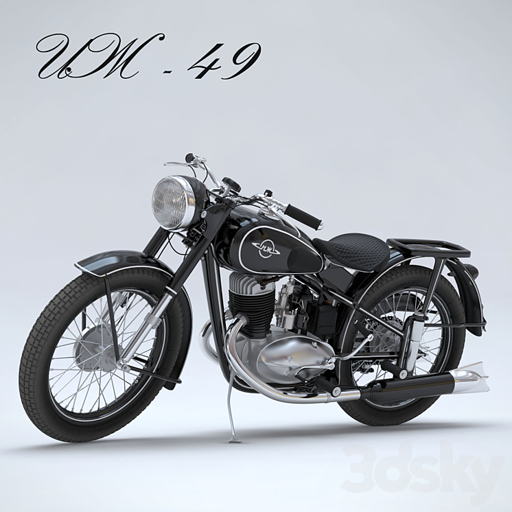 Motorcycle IZH-49 3DS Max - thumbnail 1