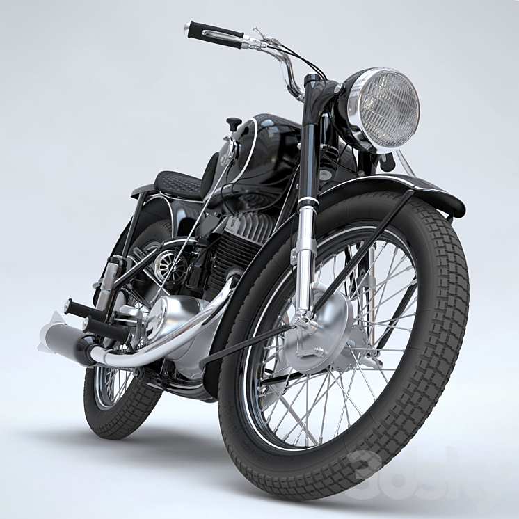 Motorcycle IZH-49 3DS Max - thumbnail 2