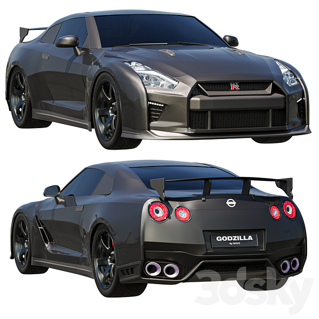 Nissan GTR R35 Godzilla 3ds Max - thumbnail 1