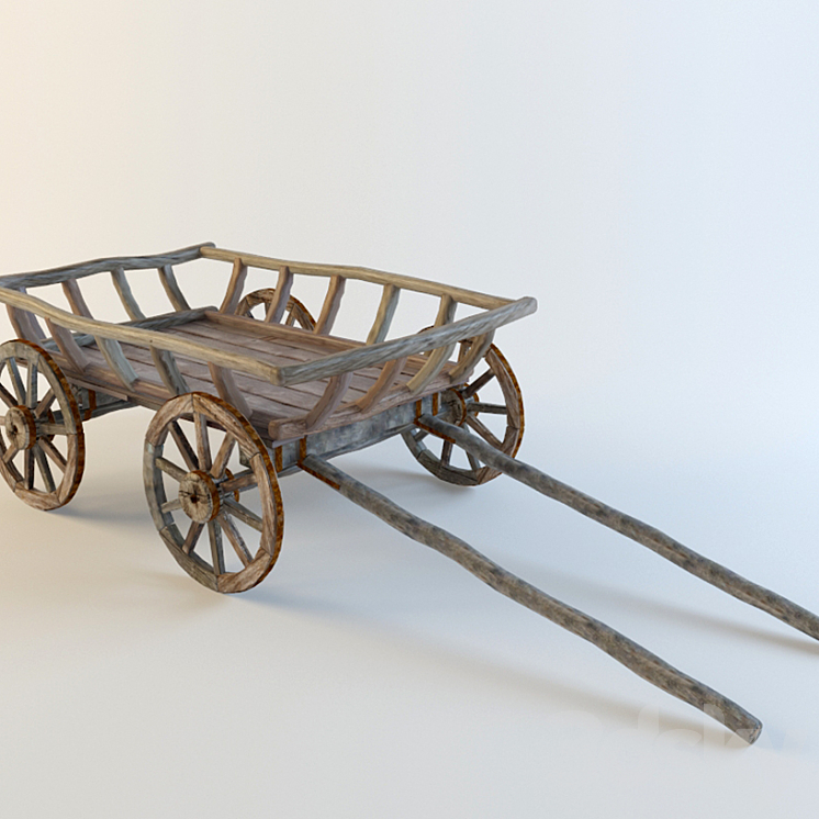 Old cart 3DS Max - thumbnail 1