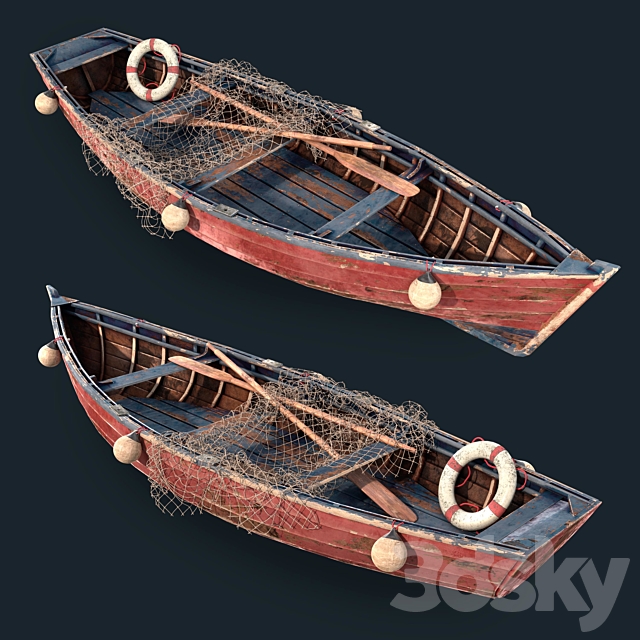 old fishing boat 3DS Max Model - thumbnail 2