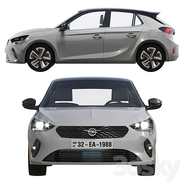 Opel E corsa 2019 3DS Max Model - thumbnail 3