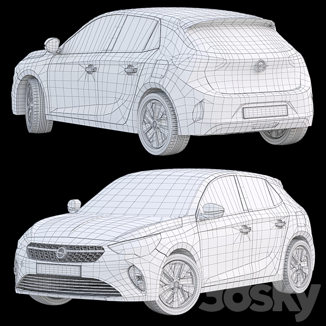 Opel E corsa 2019 3DS Max Model - thumbnail 4