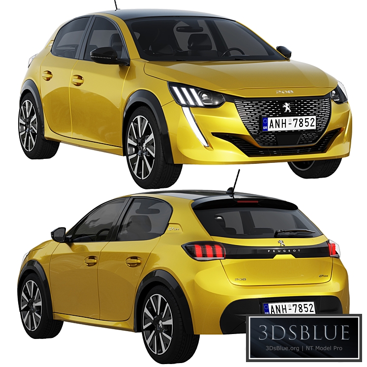 Peugeot 208 2021 3DS Max - thumbnail 3