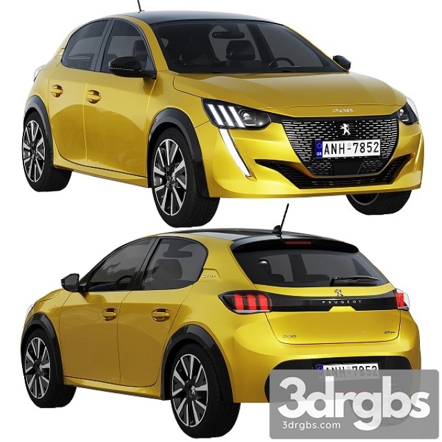 Peugeot 208 2021 3dsmax Download - thumbnail 1