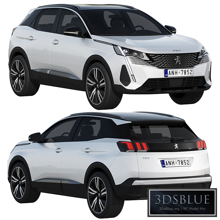 Peugeot 3008 2021 3DS Max - thumbnail 3