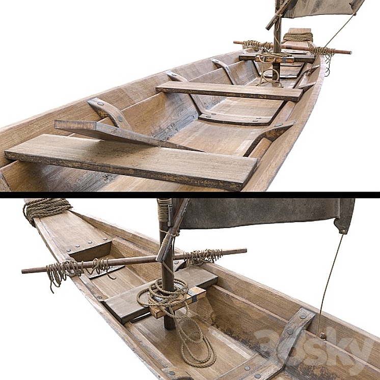 Philemon Boat 3DS Max Model - thumbnail 2