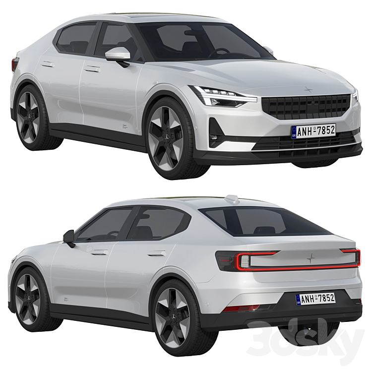 Polestar 2 2023 3DS Max Model - thumbnail 1