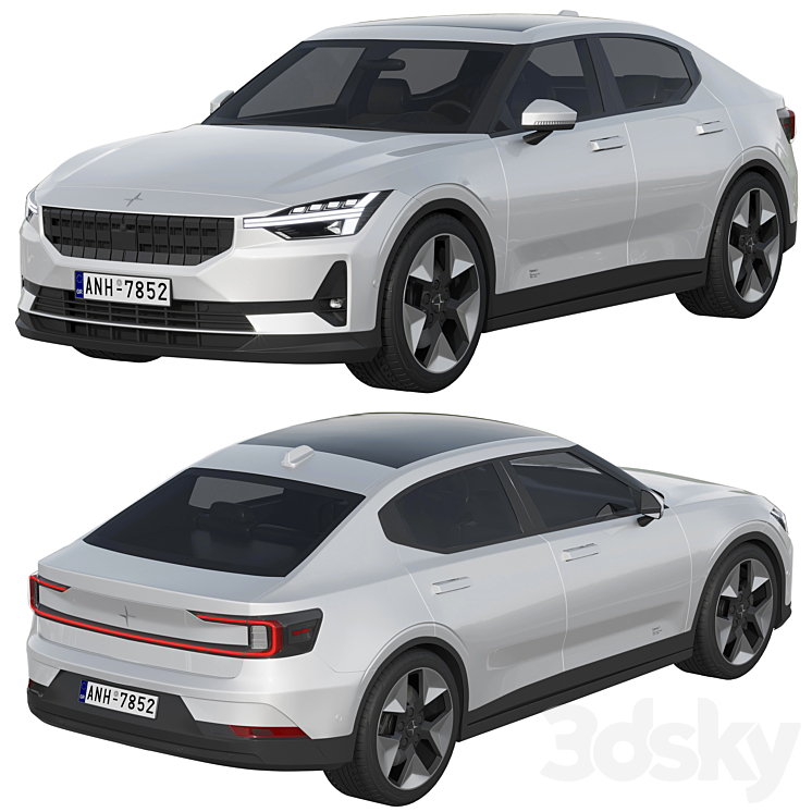 Polestar 2 2023 3DS Max Model - thumbnail 2