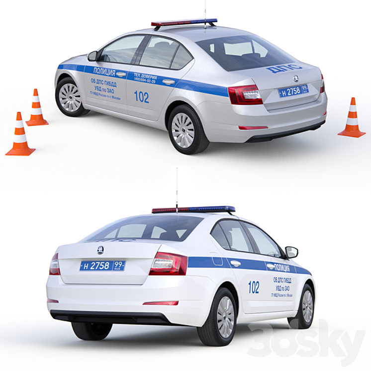 Police car (DPS) 3DS Max - thumbnail 2