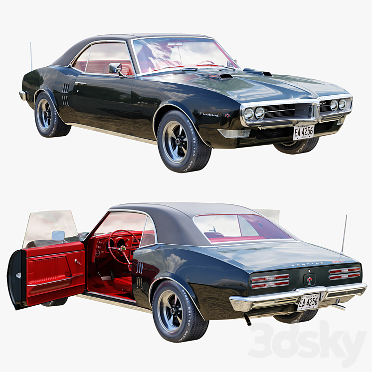 Pontiac firebird 1968 3DS Max - thumbnail 1