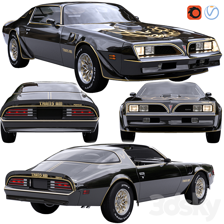 Pontiac Firebird Trans Am 1977 3DS Max - thumbnail 1