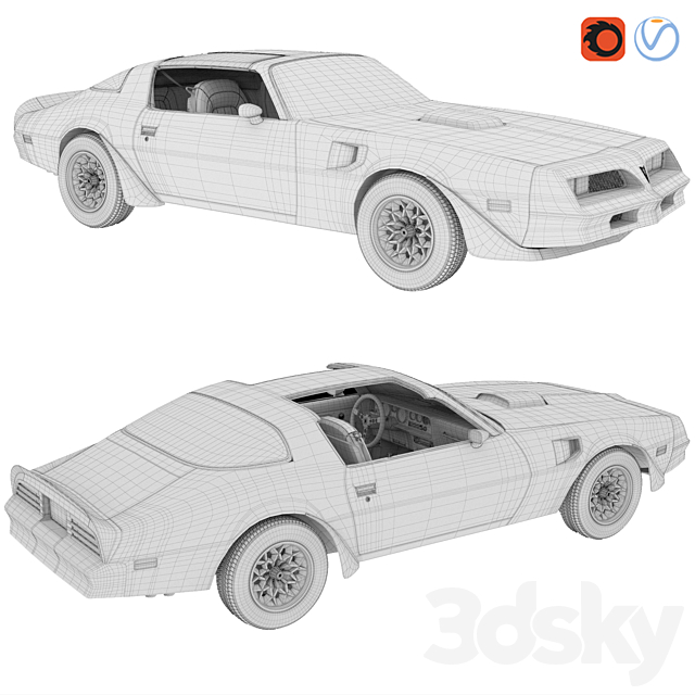 Pontiac Firebird Trans Am 1977 3DSMax File - thumbnail 5