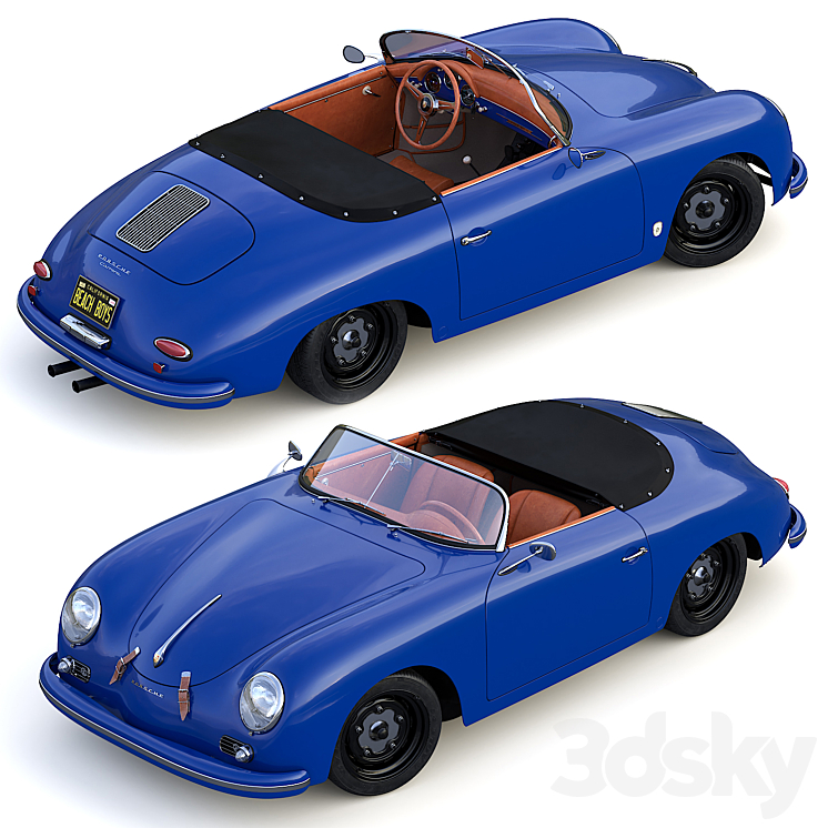 Porsche 356 A Speedster 1956 3DS Max Model - thumbnail 2