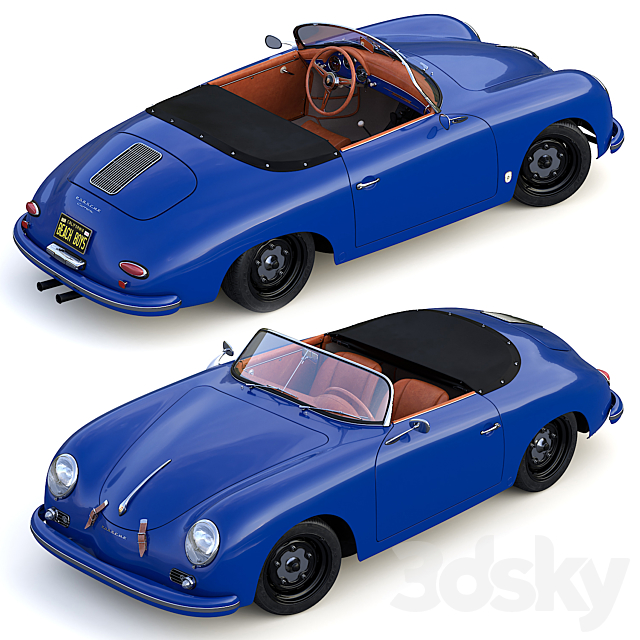 Porsche 356 A Speedster 1956 3DS Max Model - thumbnail 2