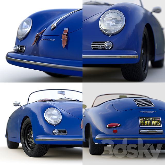 Porsche 356 A Speedster 1956 3DS Max Model - thumbnail 4