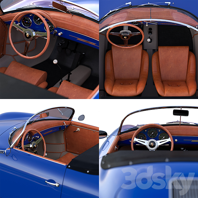 Porsche 356 A Speedster 1956 3DS Max Model - thumbnail 5