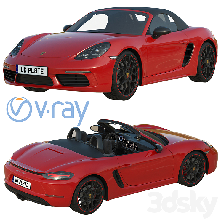 Porsche 718 Boxster S 3DS Max - thumbnail 2